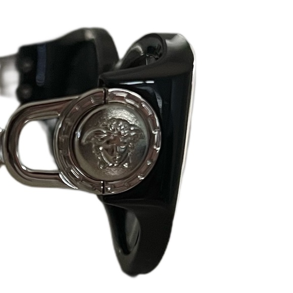 Versace LIKE NEW Black Sunglasses w/Silver Medusa & Case: All Sales Final main image 4